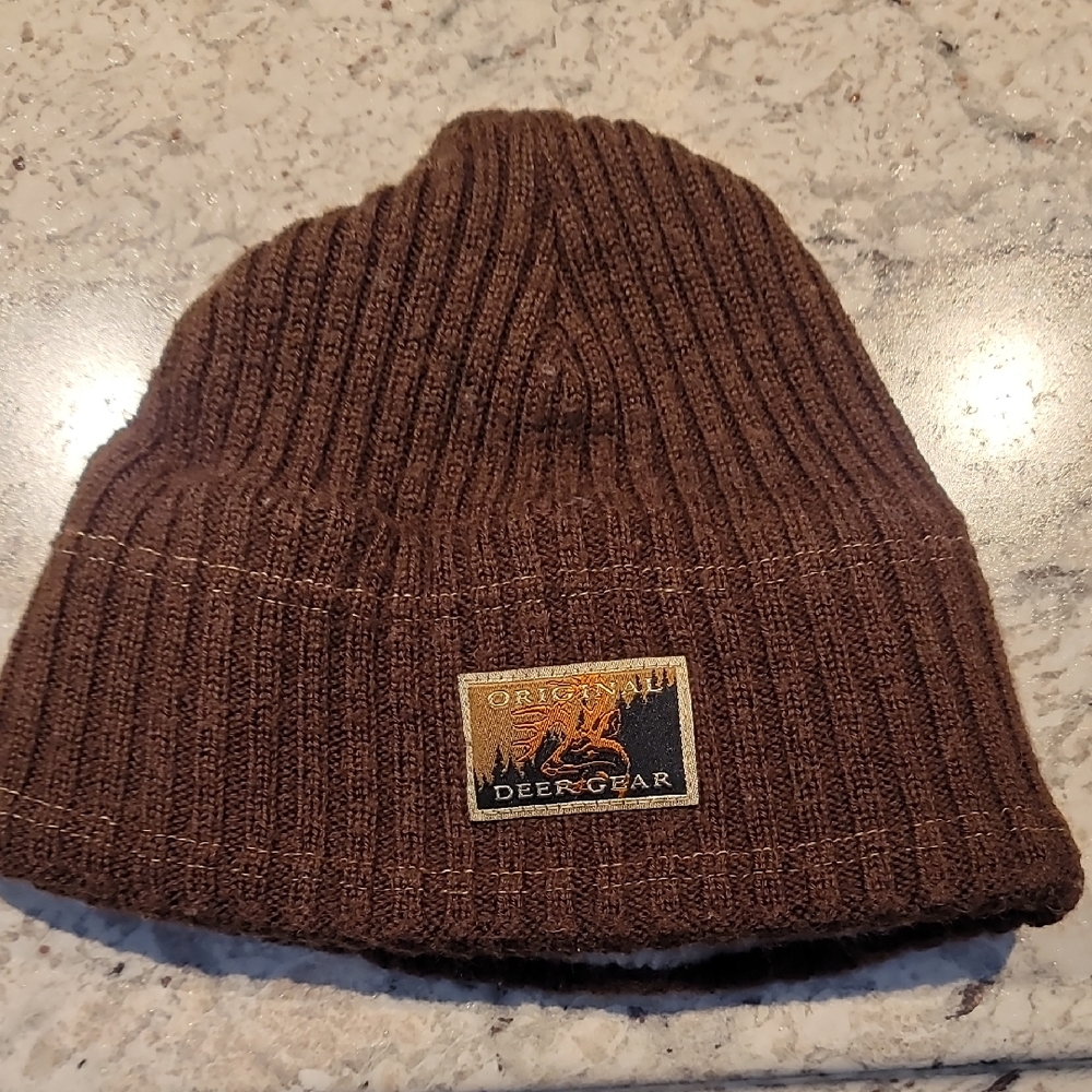 Original Deer Gear Brown Knit Beanie Hat